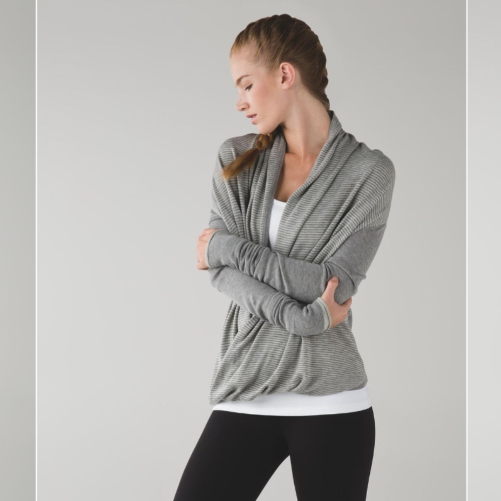Lululemon Iconic Sweater Wrap Heathered Meduim Gray/ Light Gray size 4